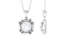Certified Moissanite Solitaire Pendant in Prong Setting Moissanite - ( D-VS1 ) - Color and Clarity - Rosec Jewels