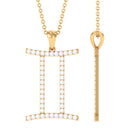 Cubic Zirconia Gemini Zodiac Pendant Necklace Zircon - ( AAAA ) - Quality - Rosec Jewels