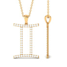 Cubic Zirconia Gemini Zodiac Pendant Necklace Zircon - ( AAAA ) - Quality - Rosec Jewels