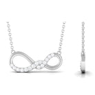 Round Moissanite Twisted Necklace in Pave Setting Moissanite - ( D-VS1 ) - Color and Clarity - Rosec Jewels