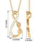 Interlock Infinity Pendant Necklace with Moissanite in Gold Moissanite - ( D-VS1 ) - Color and Clarity - Rosec Jewels