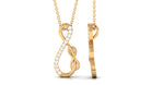 Interlock Infinity Pendant Necklace with Moissanite in Gold Moissanite - ( D-VS1 ) - Color and Clarity - Rosec Jewels