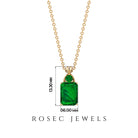 Lab Created Emerald Solitaire Pendant Necklace Lab Created Emerald - ( AAAA ) - Quality - Rosec Jewels