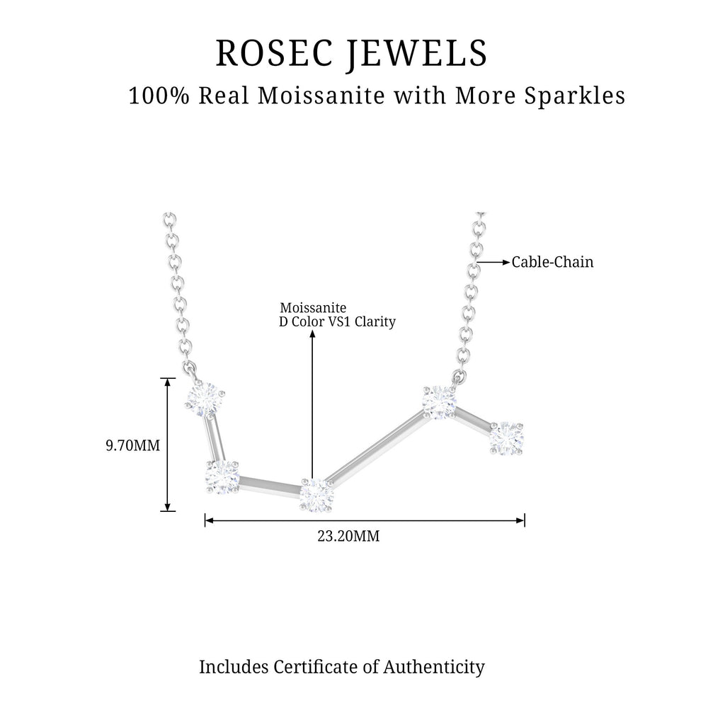 Moissanite Aries Constellation Pendant Necklace Moissanite - ( D-VS1 ) - Color and Clarity - Rosec Jewels