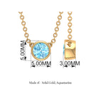 1/4 CT Round Aquamarine Solitaire Necklace in Gold Aquamarine - ( AAA ) - Quality - Rosec Jewels
