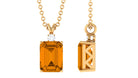 Minimal Solitaire Citrine Pendant Necklace with Rabbit Ear Bail Citrine - ( AAA ) - Quality - Rosec Jewels