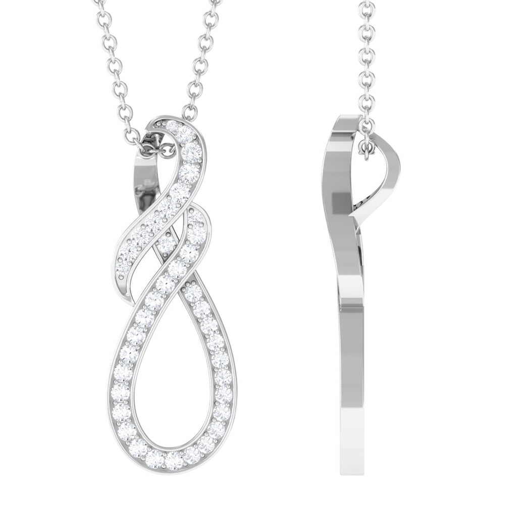 1/2 CT Diamond Infinity Dangle Pendant Necklace in Gold Diamond - ( HI-SI ) - Color and Clarity - Rosec Jewels
