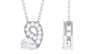 Lab Grown Diamond Pendant Necklace with Beaded Details Lab Grown Diamond - ( EF-VS ) - Color and Clarity - Rosec Jewels