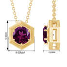 1 CT Natural Rhodolite Solitaire Hexagon Pendant in Gold Rhodolite - ( AAA ) - Quality - Rosec Jewels