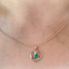 Created Emerald Heart Pendant Necklace Lab Created Emerald - ( AAAA ) - Quality - Rosec Jewels