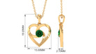 Created Emerald Heart Pendant Necklace Lab Created Emerald - ( AAAA ) - Quality - Rosec Jewels