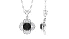 Antique Style Natural Black Spinel Bridal Pendant with Diamond Black Spinel - ( AAA ) - Quality - Rosec Jewels