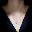 Diamond Star Pendant Necklace with Chain Diamond - ( HI-SI ) - Color and Clarity - Rosec Jewels
