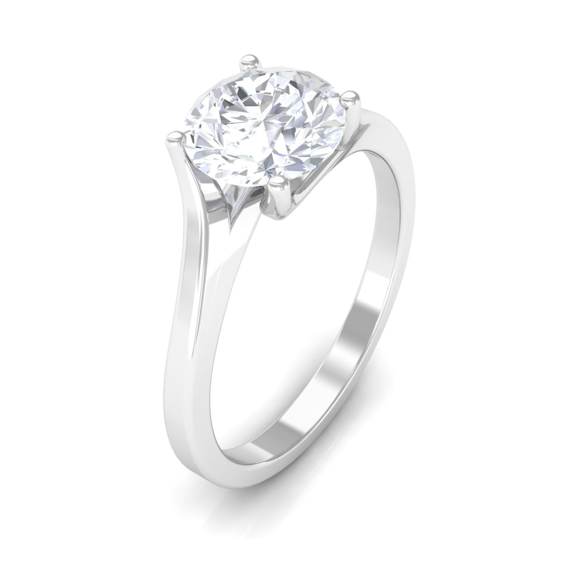 1.50 CT Moissanite Solitaire Ring in 4 Prong Twist Setting Moissanite - ( D-VS1 ) - Color and Clarity - Rosec Jewels