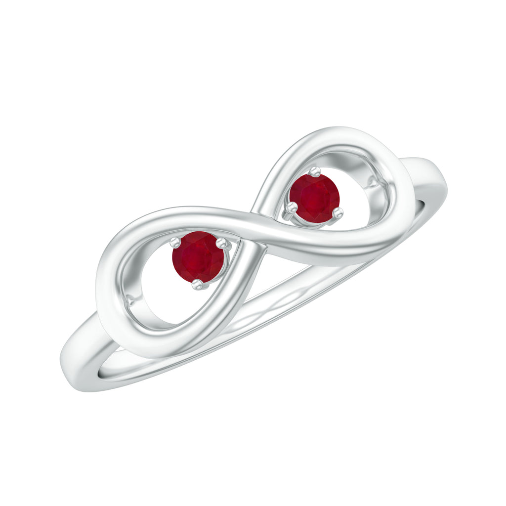Ruby Infinity Promise Ring for Her Ruby - ( AAA ) - Quality - Rosec Jewels
