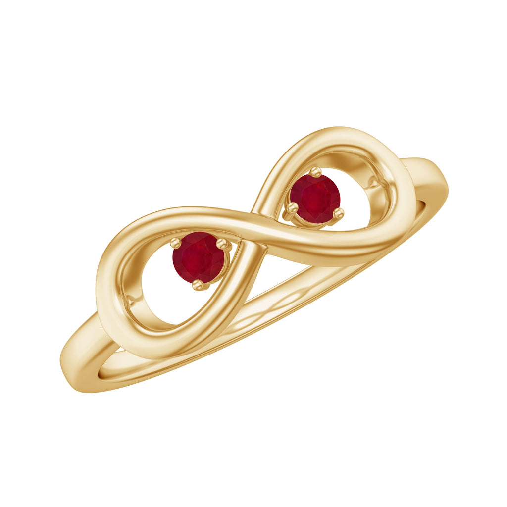 Ruby Infinity Promise Ring for Her Ruby - ( AAA ) - Quality - Rosec Jewels