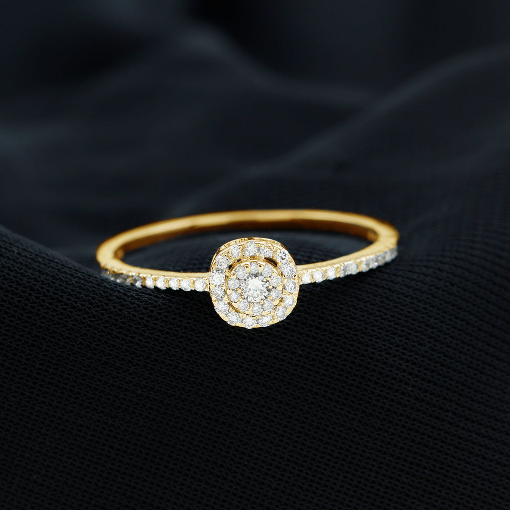Simple Illusion Set Diamond Engagement Ring Diamond - ( HI-SI ) - Color and Clarity - Rosec Jewels