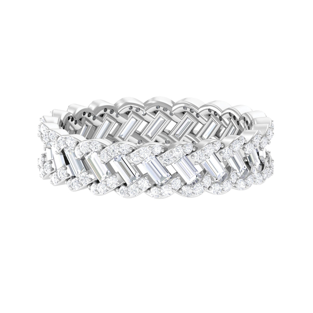 2 CT Moissanite Anniversary Full Eternity Band Ring Moissanite - ( D-VS1 ) - Color and Clarity - Rosec Jewels