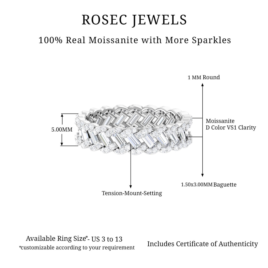 2 CT Moissanite Anniversary Full Eternity Band Ring Moissanite - ( D-VS1 ) - Color and Clarity - Rosec Jewels