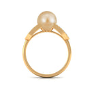 Split Shank South Sea Pearl Solitaire Engagement Ring with Diamond South Sea Pearl - ( AAA ) - Quality - Rosec Jewels