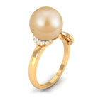 Solitaire South Sea Pearl Designer Engagement Ring with Diamond South Sea Pearl - ( AAA ) - Quality - Rosec Jewels