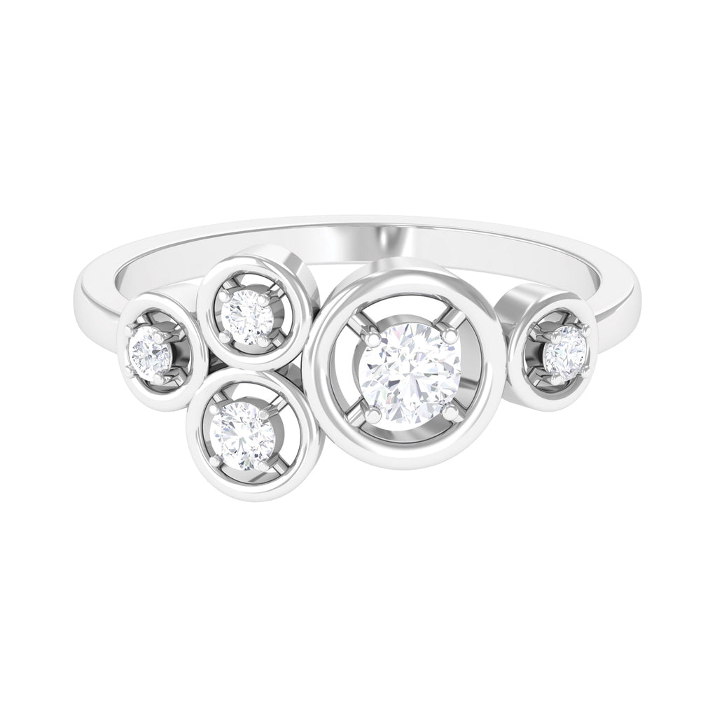 Real Diamond Contemporary Scatter Ring Diamond - ( HI-SI ) - Color and Clarity - Rosec Jewels