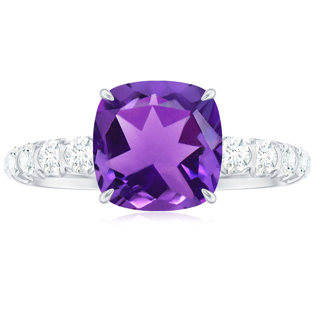 2.50 CT Amethyst Fancy Engagement Ring with Moissanite
