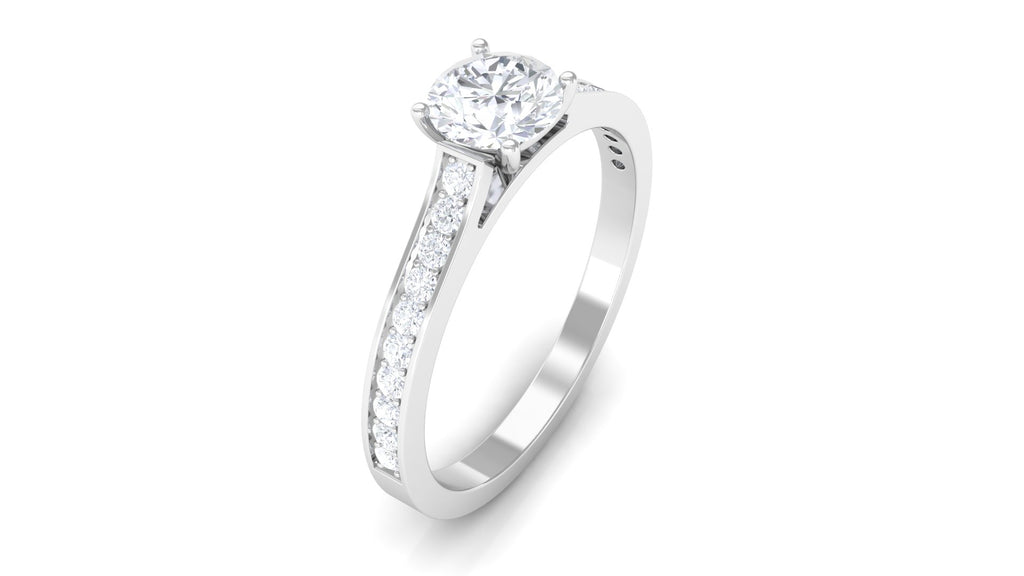 1/2 CT Natural Diamond Solitaire Engagement Ring in Gold Diamond - ( HI-SI ) - Color and Clarity - Rosec Jewels