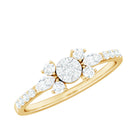 3/4 CT Real Diamond Antique Promise Ring in Gold Diamond - ( HI-SI ) - Color and Clarity - Rosec Jewels