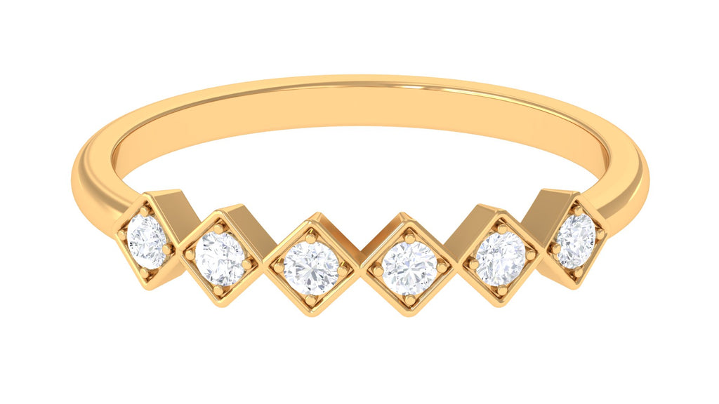 Hexagon Cut Diamond Stackable Ring for women Diamond - ( HI-SI ) - Color and Clarity - Rosec Jewels
