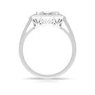 Diamond Flower Engagement Ring in Prong Setting Diamond - ( HI-SI ) - Color and Clarity - Rosec Jewels
