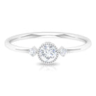 1/4 CT Solitaire Diamond Ring in Beaded Bezel Setting Diamond - ( HI-SI ) - Color and Clarity - Rosec Jewels