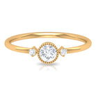 1/4 CT Solitaire Diamond Ring in Beaded Bezel Setting Diamond - ( HI-SI ) - Color and Clarity - Rosec Jewels