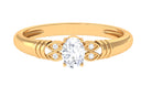 Oval Cut Real Diamond Solitaire Engagement Ring Diamond - ( HI-SI ) - Color and Clarity - Rosec Jewels