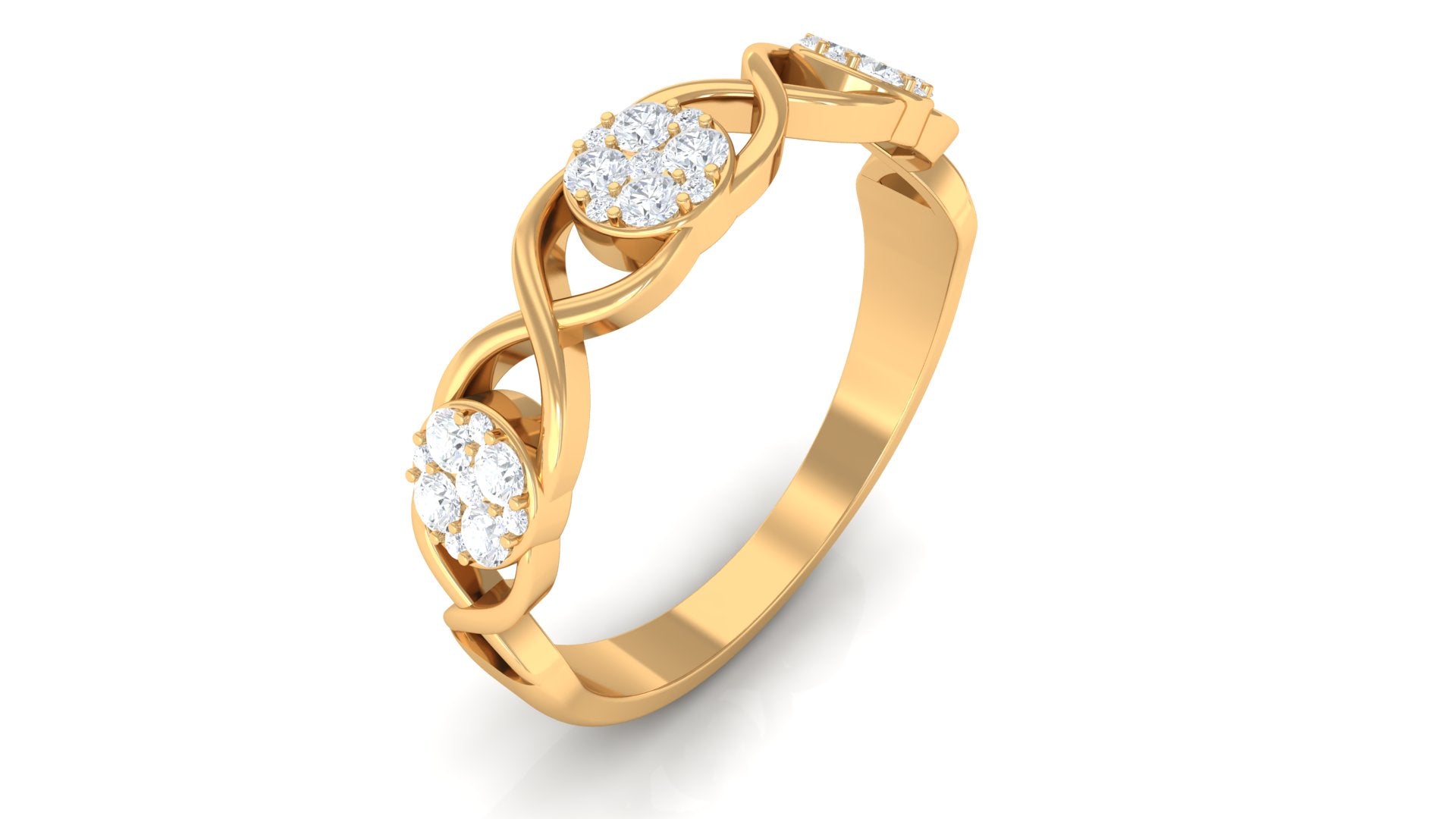 Illusion Set Diamond Infinity Band Ring Diamond - ( HI-SI ) - Color and Clarity - Rosec Jewels