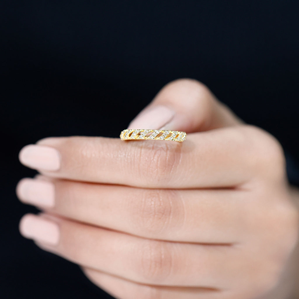 0.25 CT Elegant Round Shape Diamond Half Eternity Ring Diamond - ( HI-SI ) - Color and Clarity - Rosec Jewels