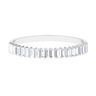 Baguette Cut Moissanite Half Eternity Ring in Shared Prong Setting Moissanite - ( D-VS1 ) - Color and Clarity - Rosec Jewels