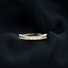 Baguette Cut Moissanite Half Eternity Ring in Shared Prong Setting Moissanite - ( D-VS1 ) - Color and Clarity - Rosec Jewels