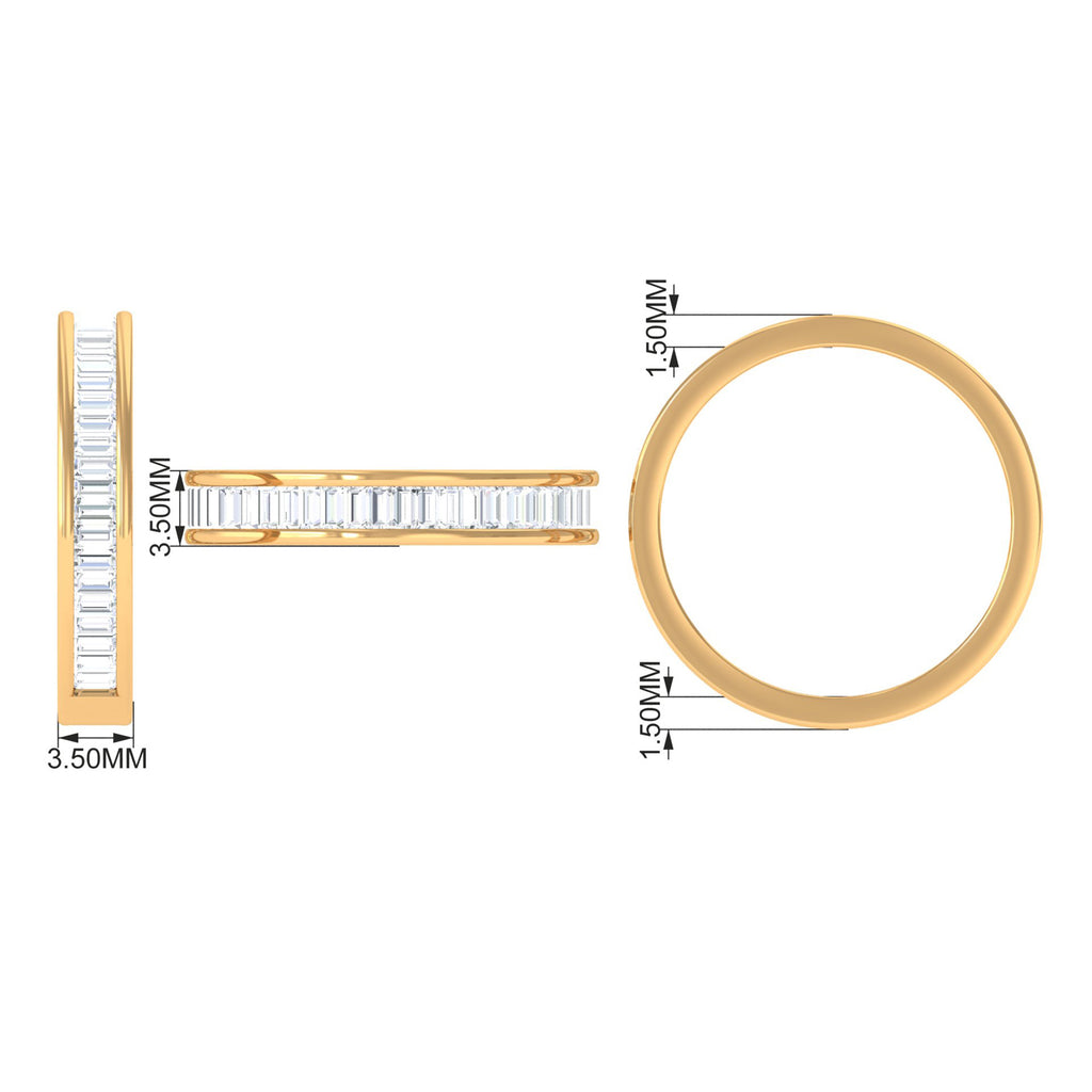 1/2 CT Channel Set Baguette Cut Zircon Eternity Band Ring Zircon - ( AAAA ) - Quality - Rosec Jewels