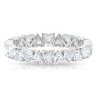 Claw Set Cubic Zirconia Heart Eternity Band Ring in Gold Zircon - ( AAAA ) - Quality - Rosec Jewels