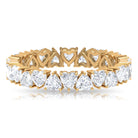 Claw Set Cubic Zirconia Heart Eternity Band Ring in Gold Zircon - ( AAAA ) - Quality - Rosec Jewels