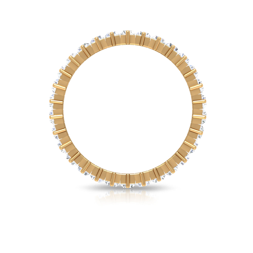 Baguette Cut Cubic Zirconia Uneven Eternity Band Ring Zircon - ( AAAA ) - Quality - Rosec Jewels