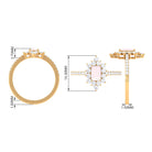 1.75 CT Vintage Inspired Rose Quartz Ring with Diamond Halo Rose Quartz - ( AAA ) - Quality - Rosec Jewels
