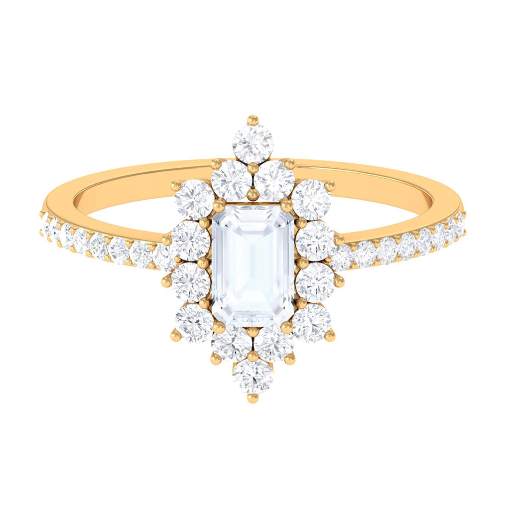 Rosec Jewels-Vintage Inspired Moonstone and Diamond Halo Engagement Ring