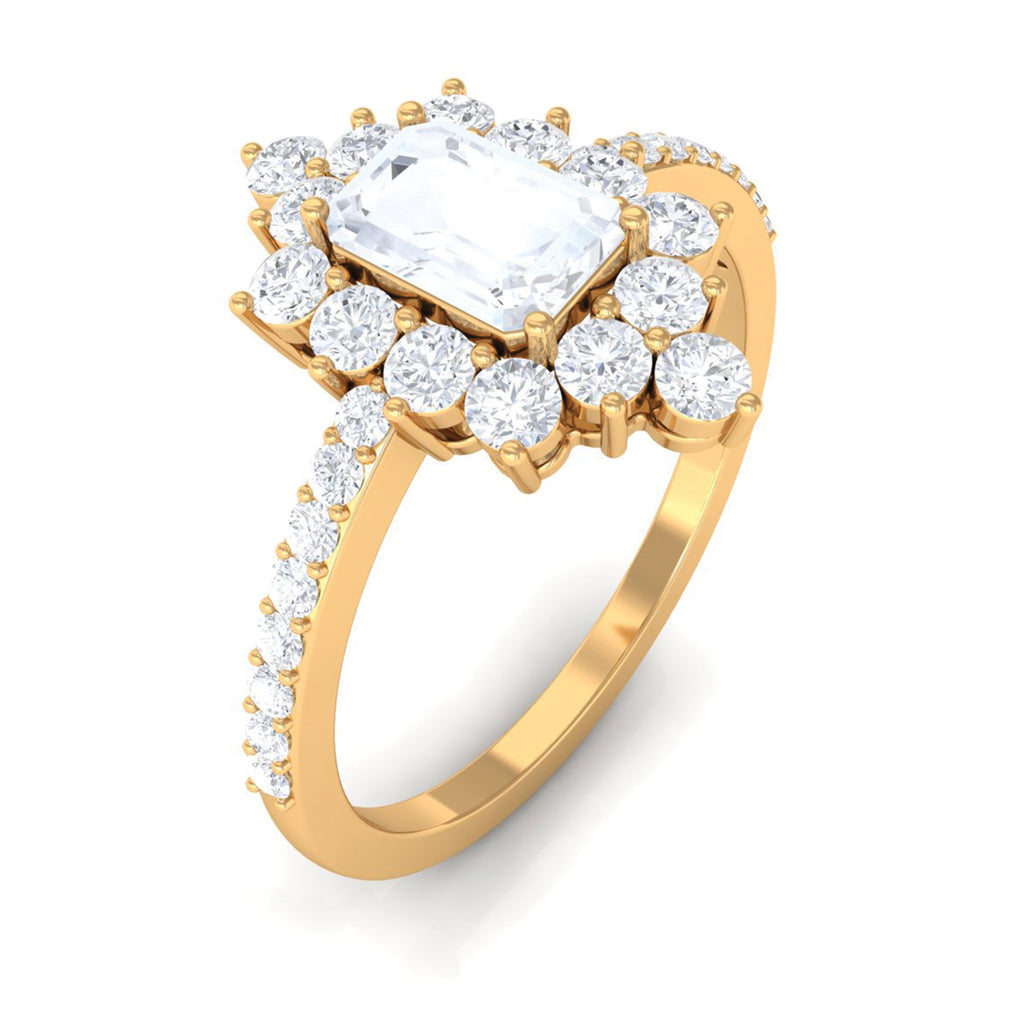 Rosec Jewels-Vintage Inspired Moonstone and Diamond Halo Engagement Ring