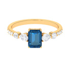 1.75 CT Classic London Blue Topaz and Diamond Ring London Blue Topaz - ( AAA ) - Quality - Rosec Jewels