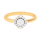3/4 CT Classic Moissanite Floral Halo Engagement Ring Moissanite - ( D-VS1 ) - Color and Clarity - Rosec Jewels