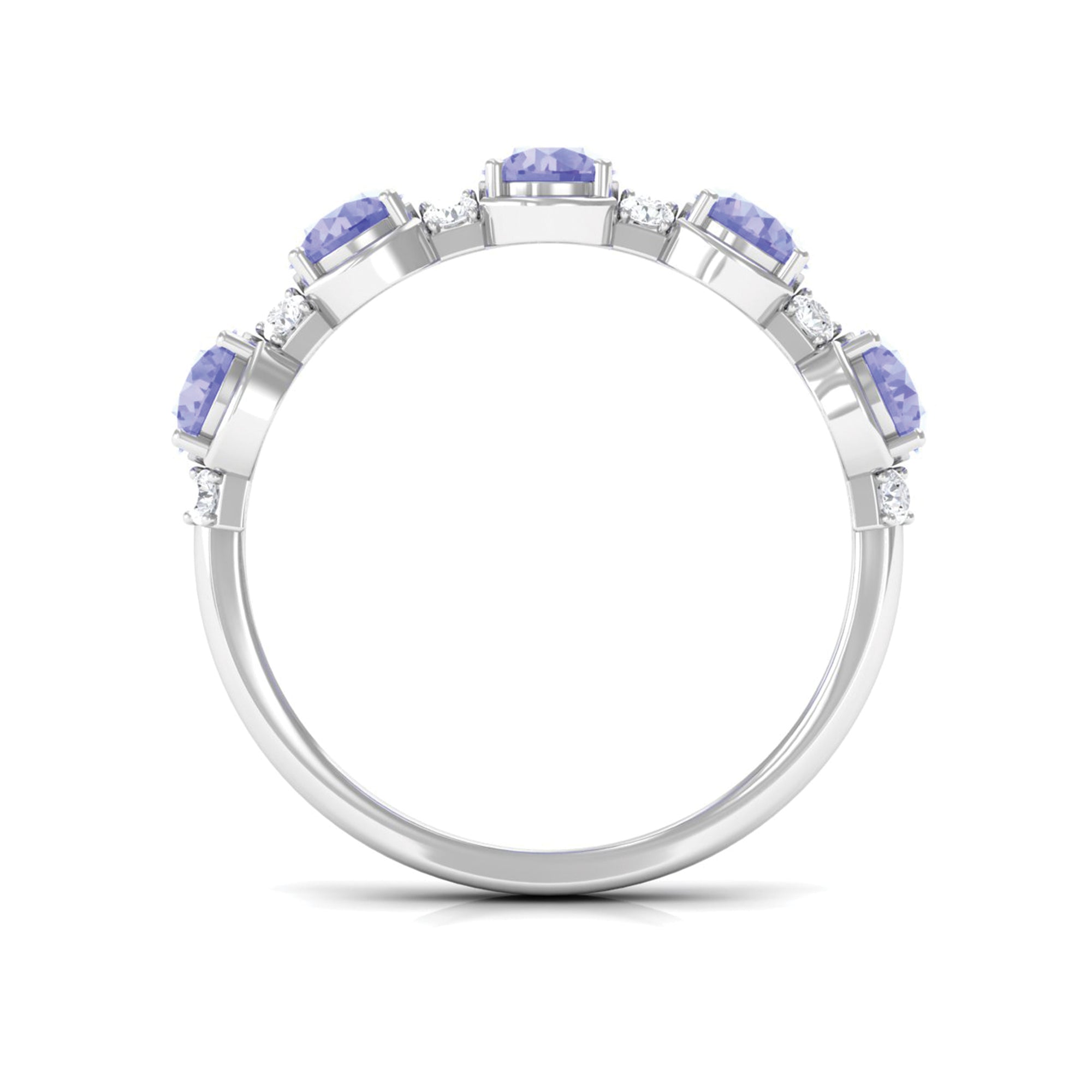 Tanzanite Wedding Half Eternity Ring Tanzanite - ( AAA ) - Quality - Rosec Jewels