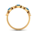 1.25 CT Alternate London Blue Topaz and Diamond Half Eternity Ring London Blue Topaz - ( AAA ) - Quality - Rosec Jewels