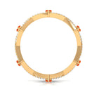 Created Orange Sapphire Crossover Eternity Ring with Diamond Lab Created Orange Sapphire - ( AAAA ) - Quality - Rosec Jewels